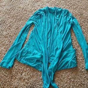 Teal light weight cardigan with pockets
